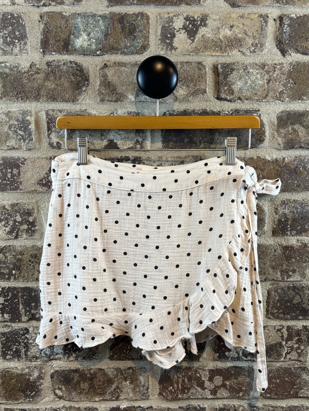 Altar'd State Cream Polka Dot Wrap Skort